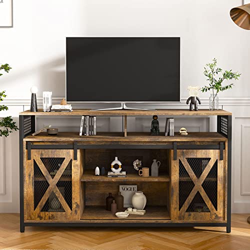 TV Stand with Sliding Barn Doors