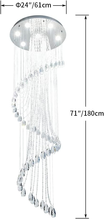 7-Lights K9 Crystal Chandelier Raindrop Chandelier Light Fixture,Large Chandelier Modern Chandelier