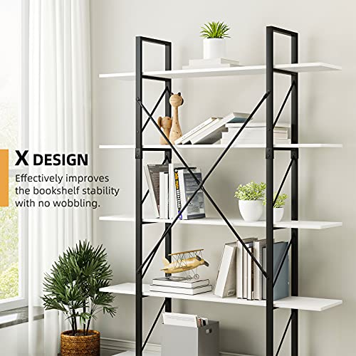 5 Tier Bookcase, Artsy Modern Bookshelf