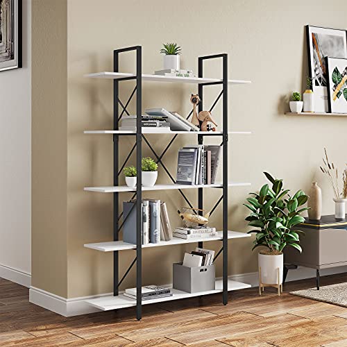 5 Tier Bookcase, Artsy Modern Bookshelf