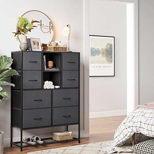 Dresser for Bedroom with Shoe Racks Shelf, Storage Organizer 8 Drawer Dresser