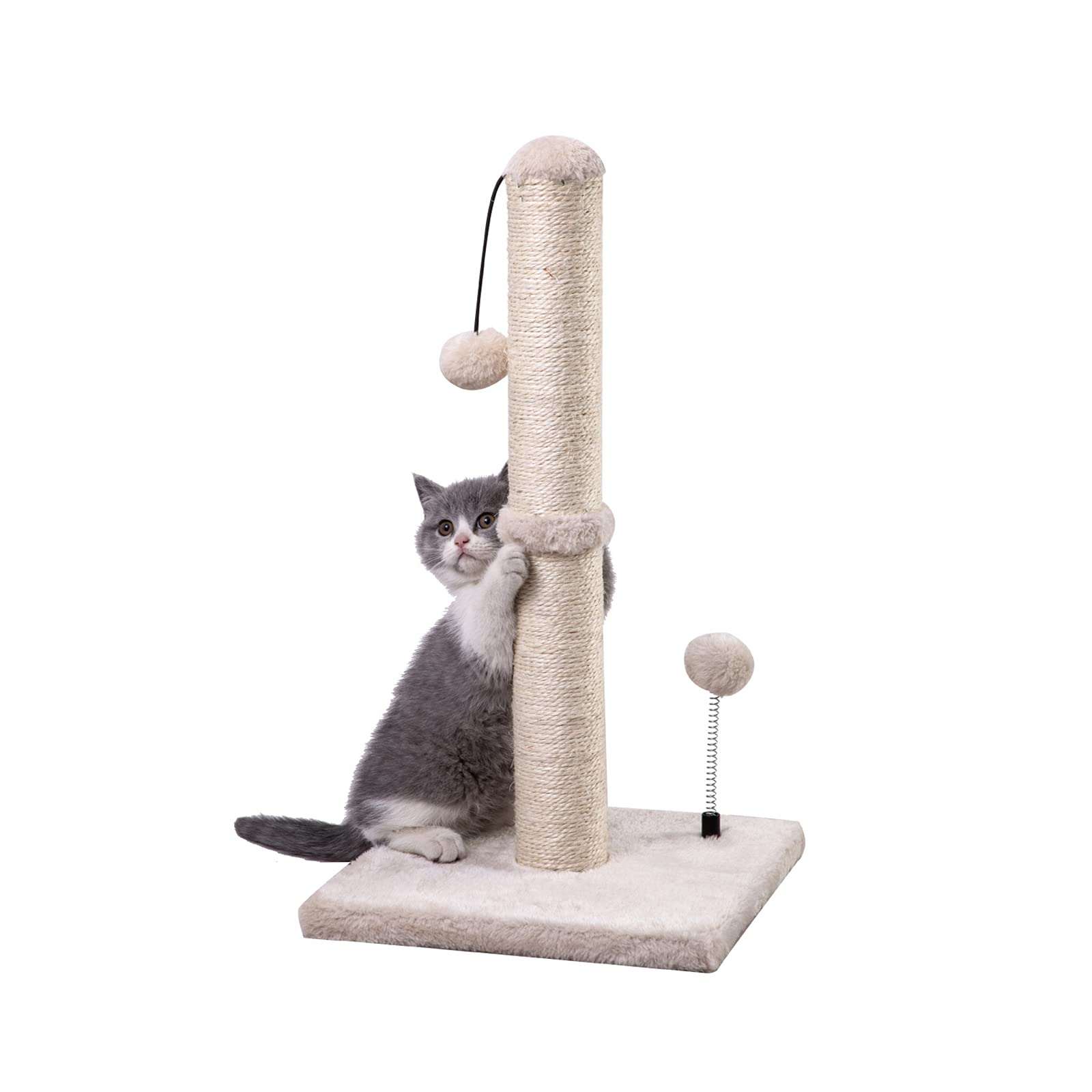 Cat Scratching Post Premium Basics Kitten Scratcher Sisal Scratch Posts with Hanging Ball