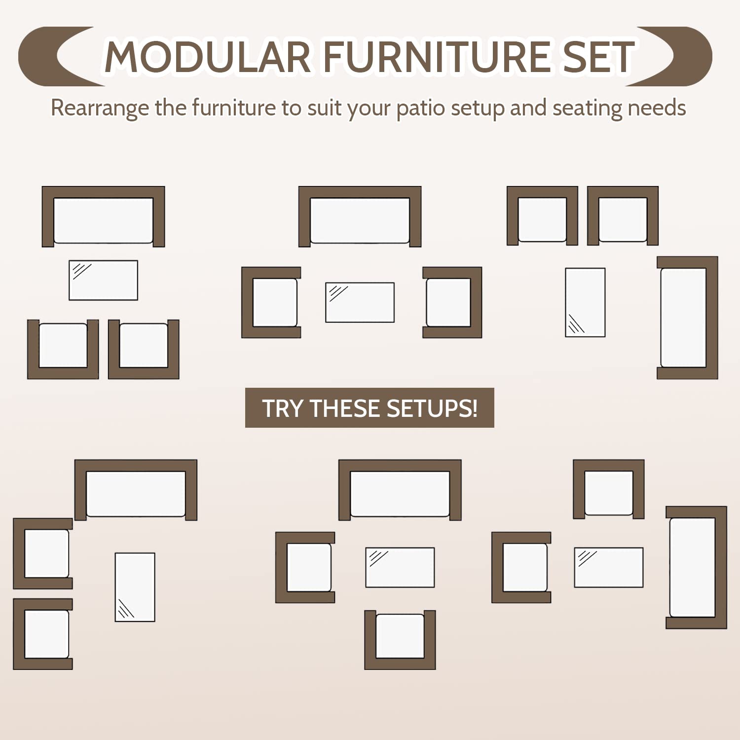 Patio Furniture Set 4 Pieces Outdoor Rattan Chair Wicker Sofa Garden Conversation