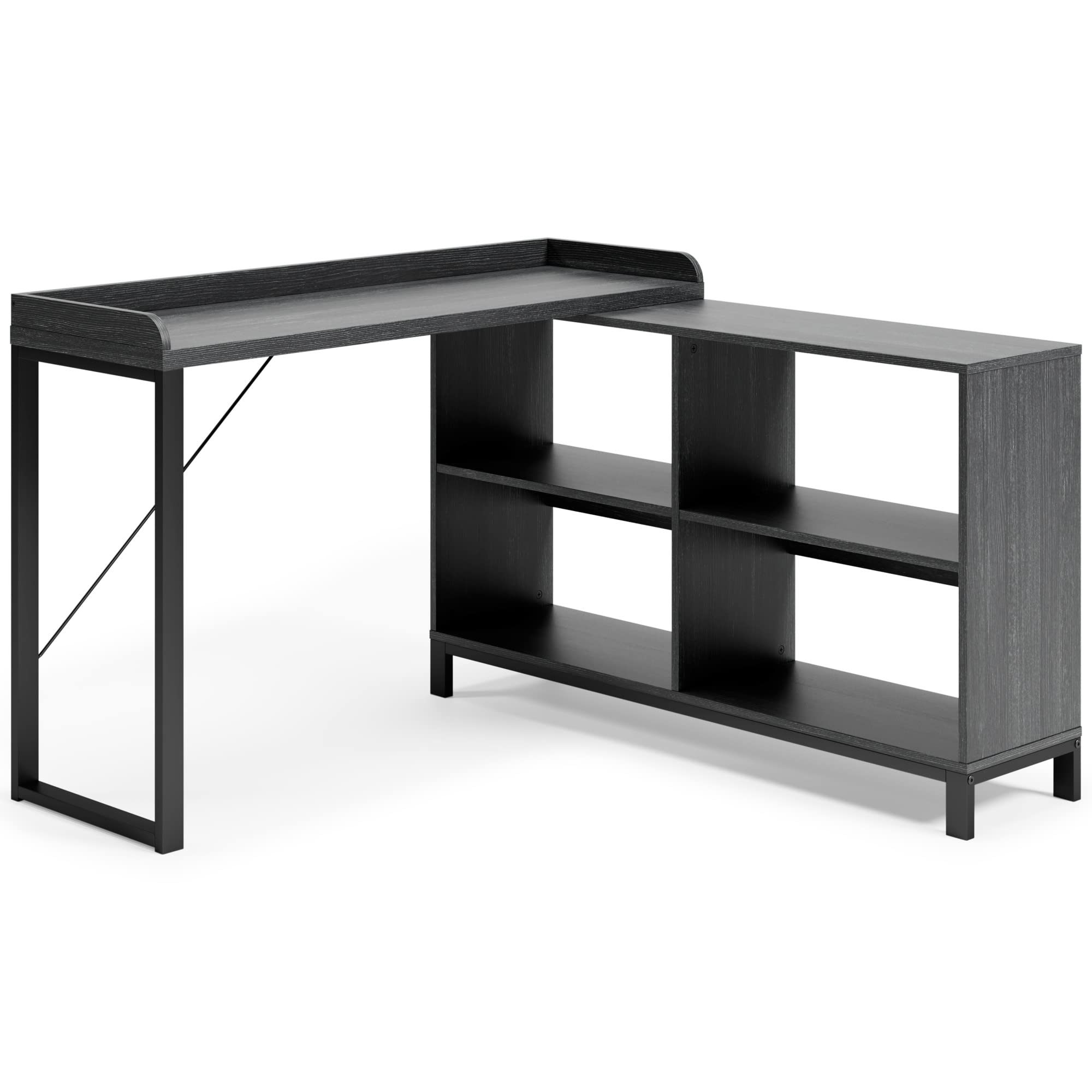 Yarlow Industrial Home Office L-Shaped Desk with Cube Storage