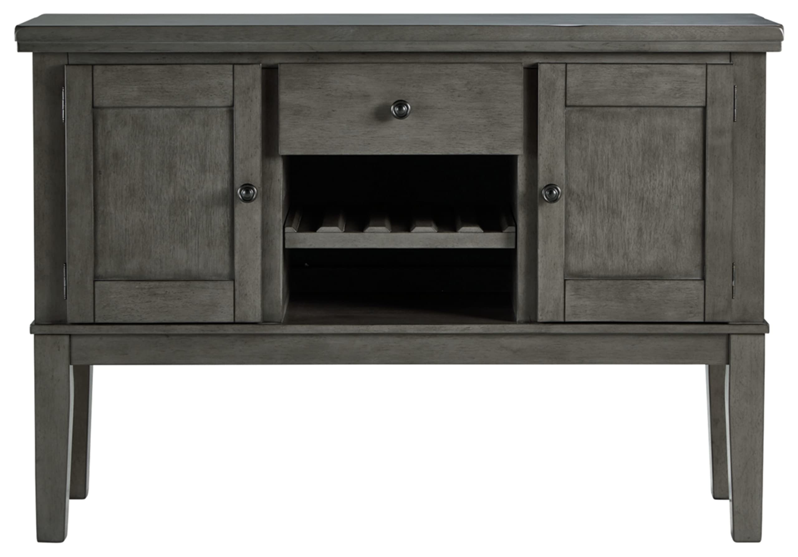 Hallanden Dining Room Server with Wine Rack, Weathered Gray