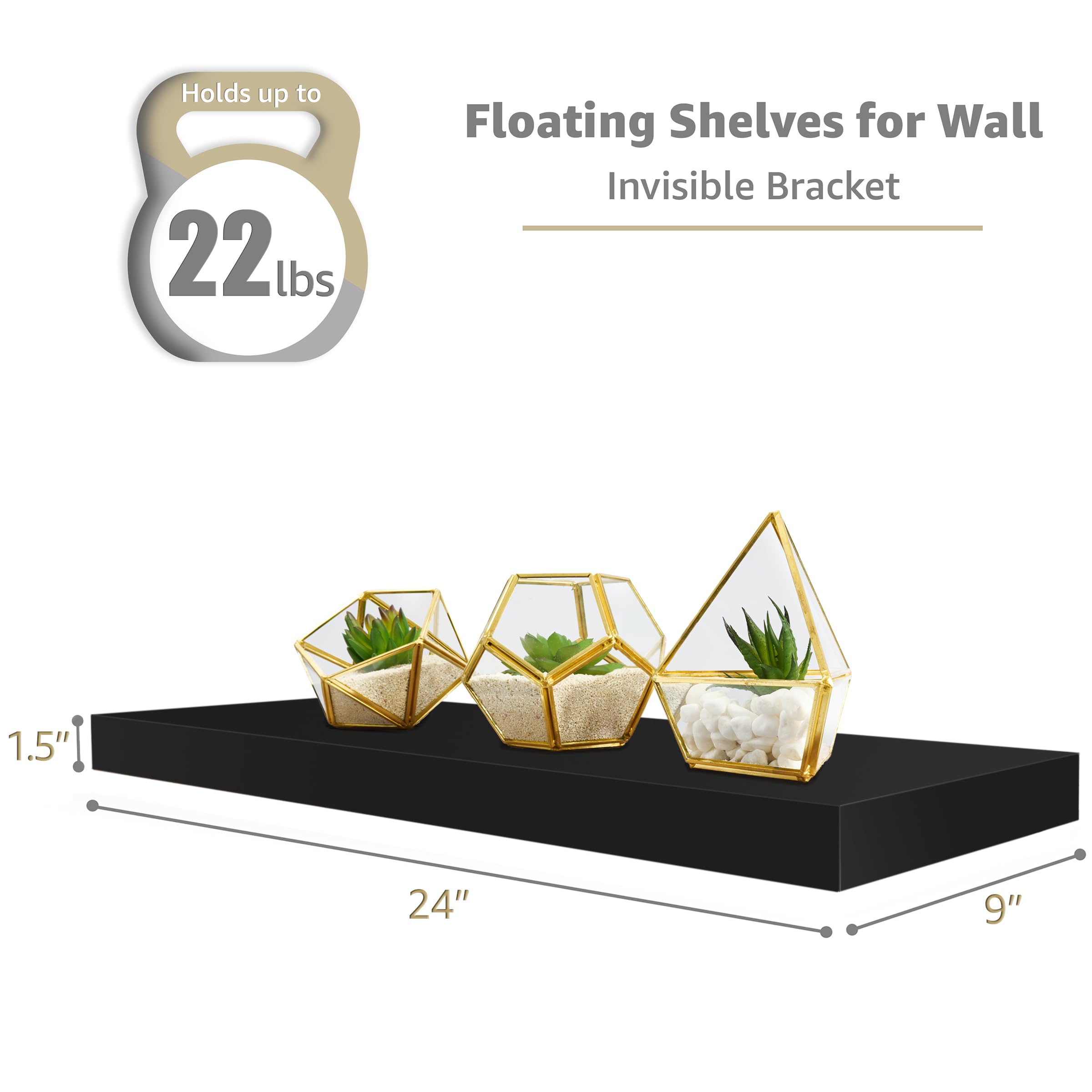 Floating Shelves, Wall Shelves for Bedroom, Kitchen, Living Room, Bathroom Shelves Over