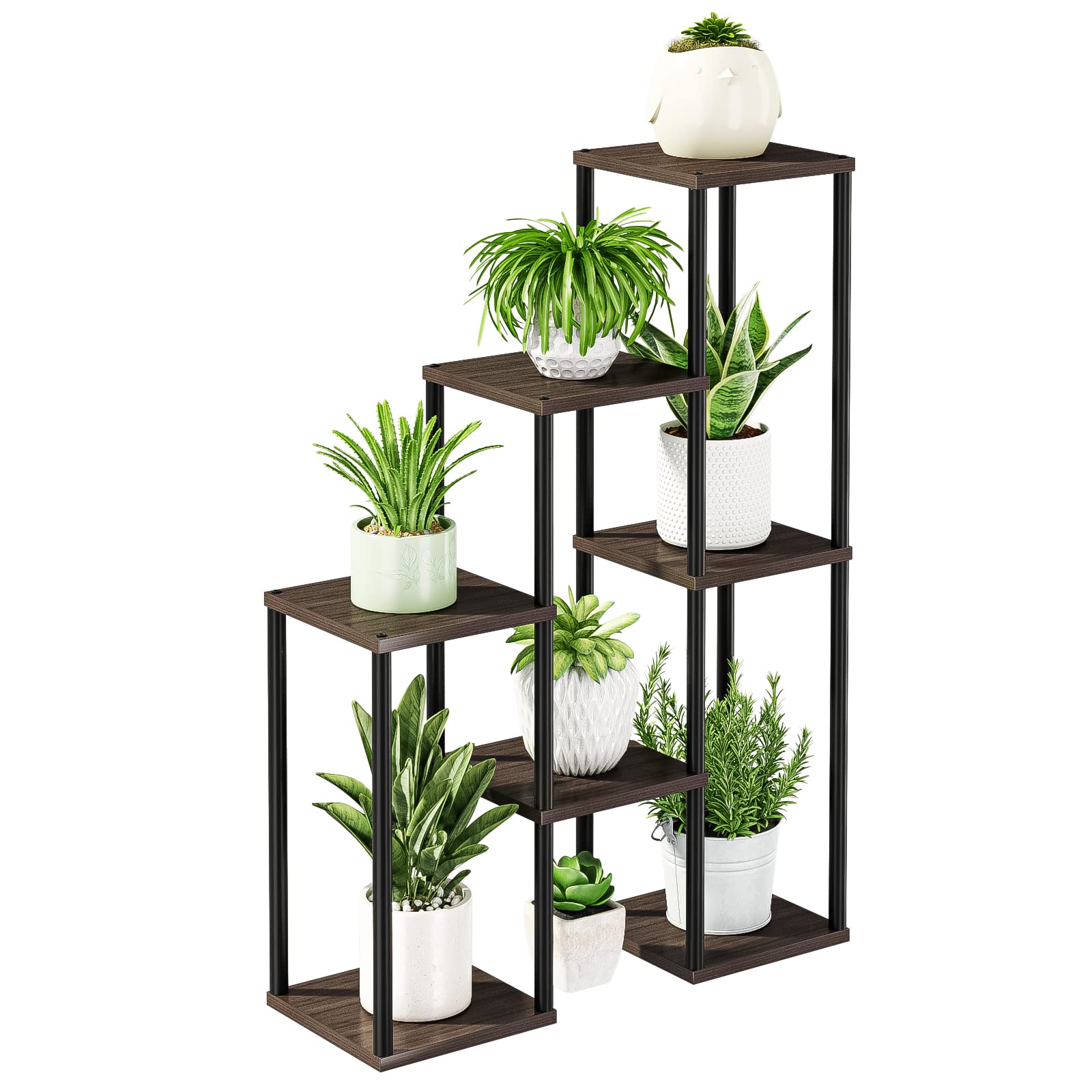 Plant Stand Indoor Plant Shelf 7 Pot Metal Black Plant Stands for Indoor Plants