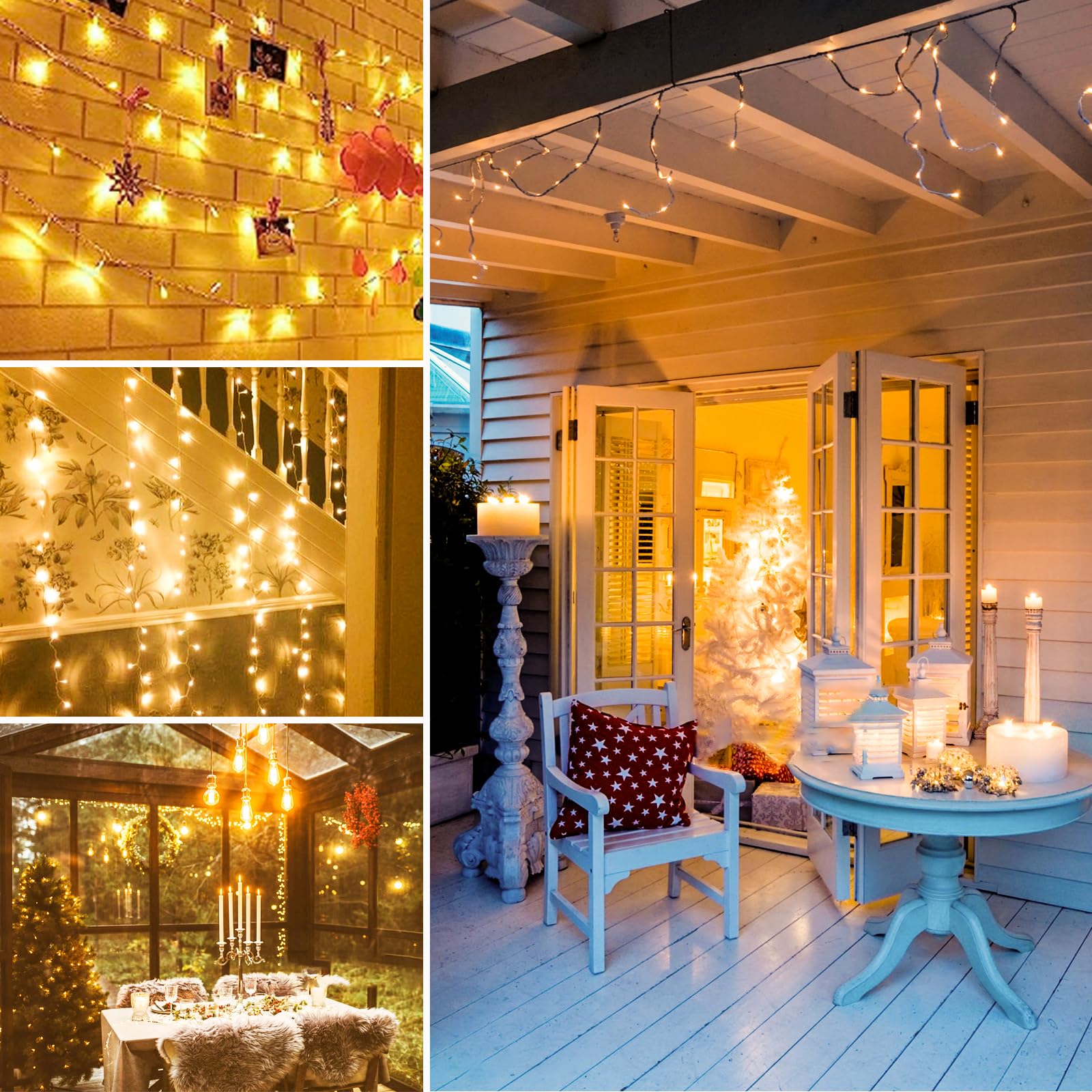 Extra-Long 66FT String Lights Outdoor/Indoor, 200 LED Upgraded Super Bright Christmas Lights