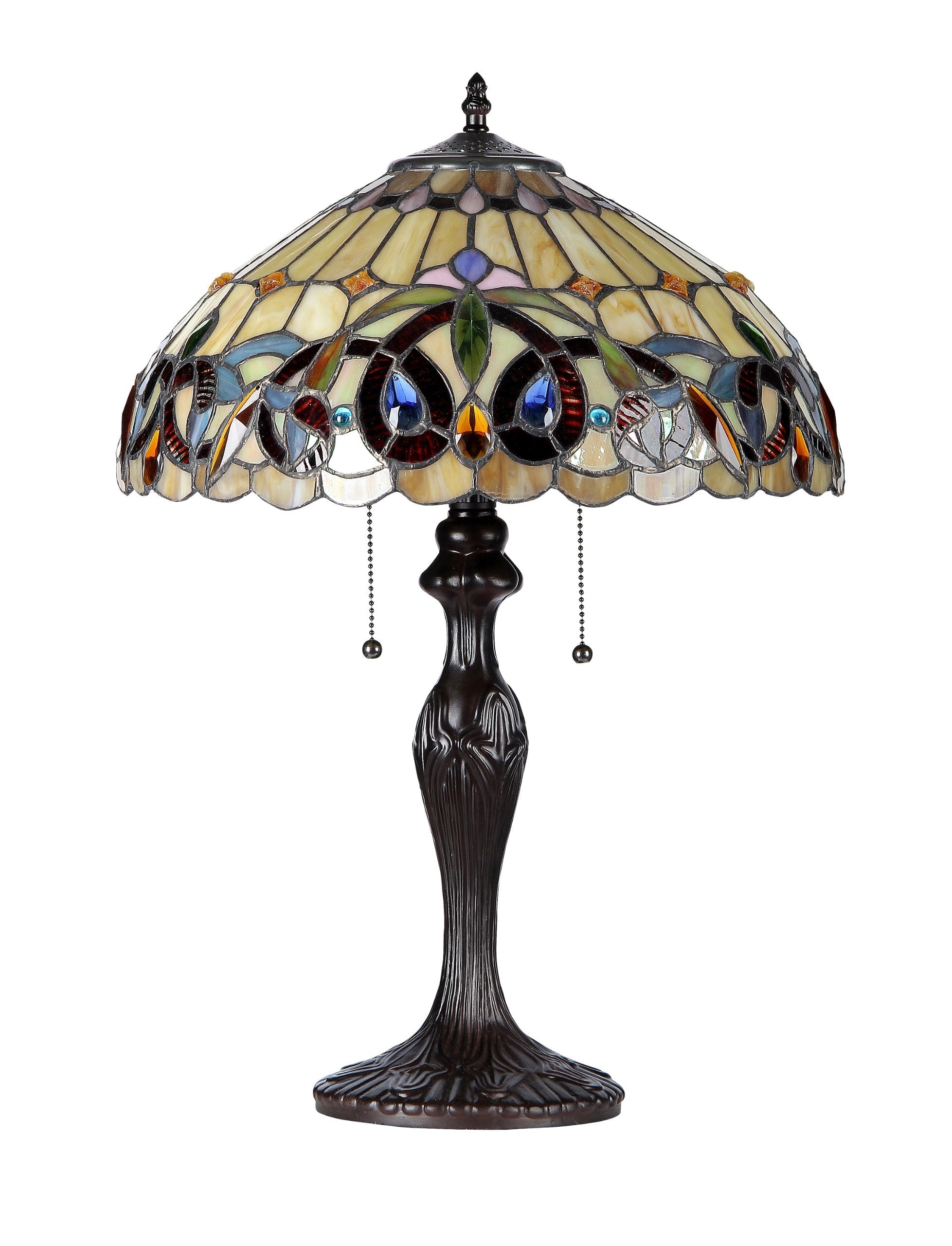 Lighting CH33353VR16-TL2 Serenity Tiffany-Style Victorian 2-Light Table Lamp