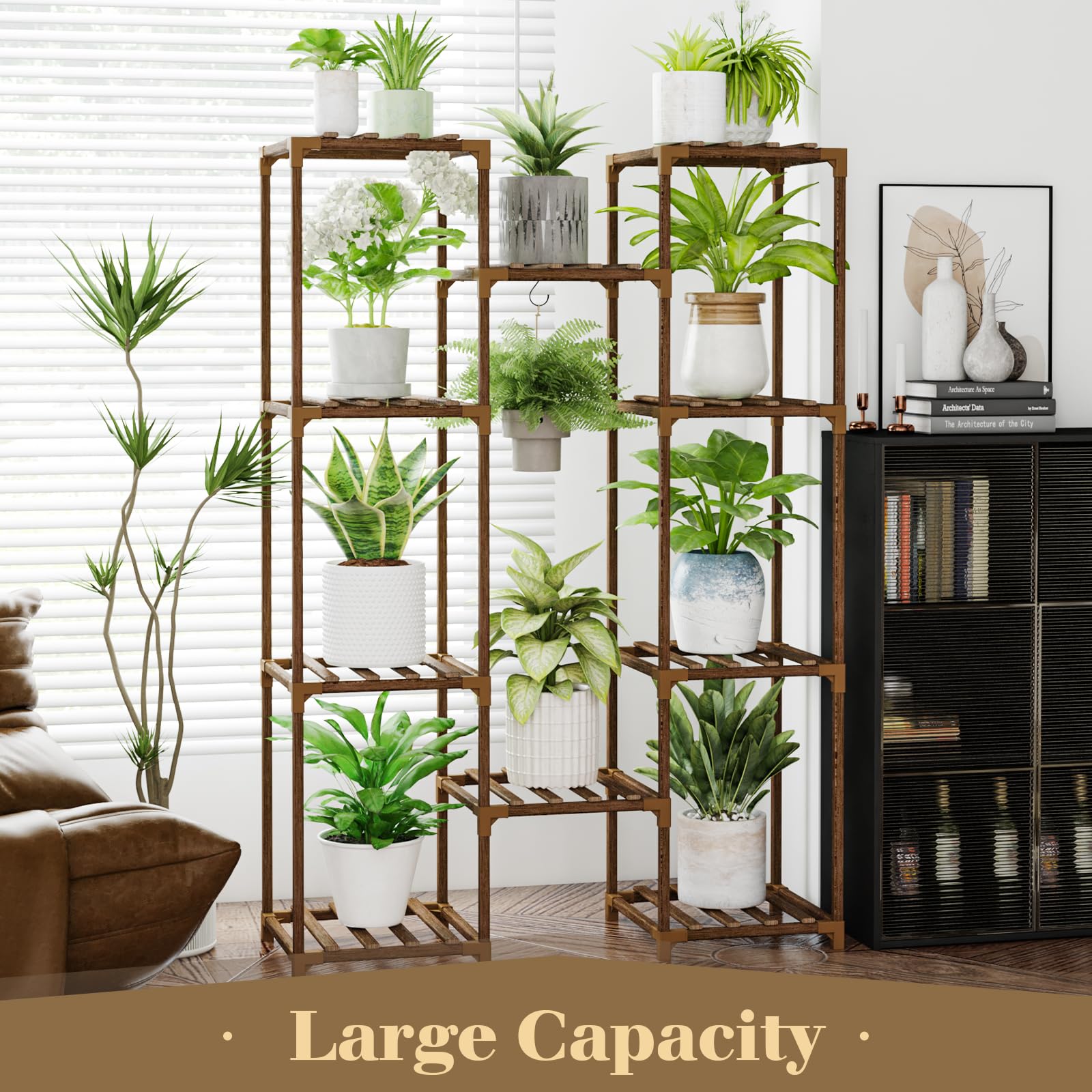 Plant Stand Outdoor Indoor Hanging Plant Shelf Tall Large Plant Holder