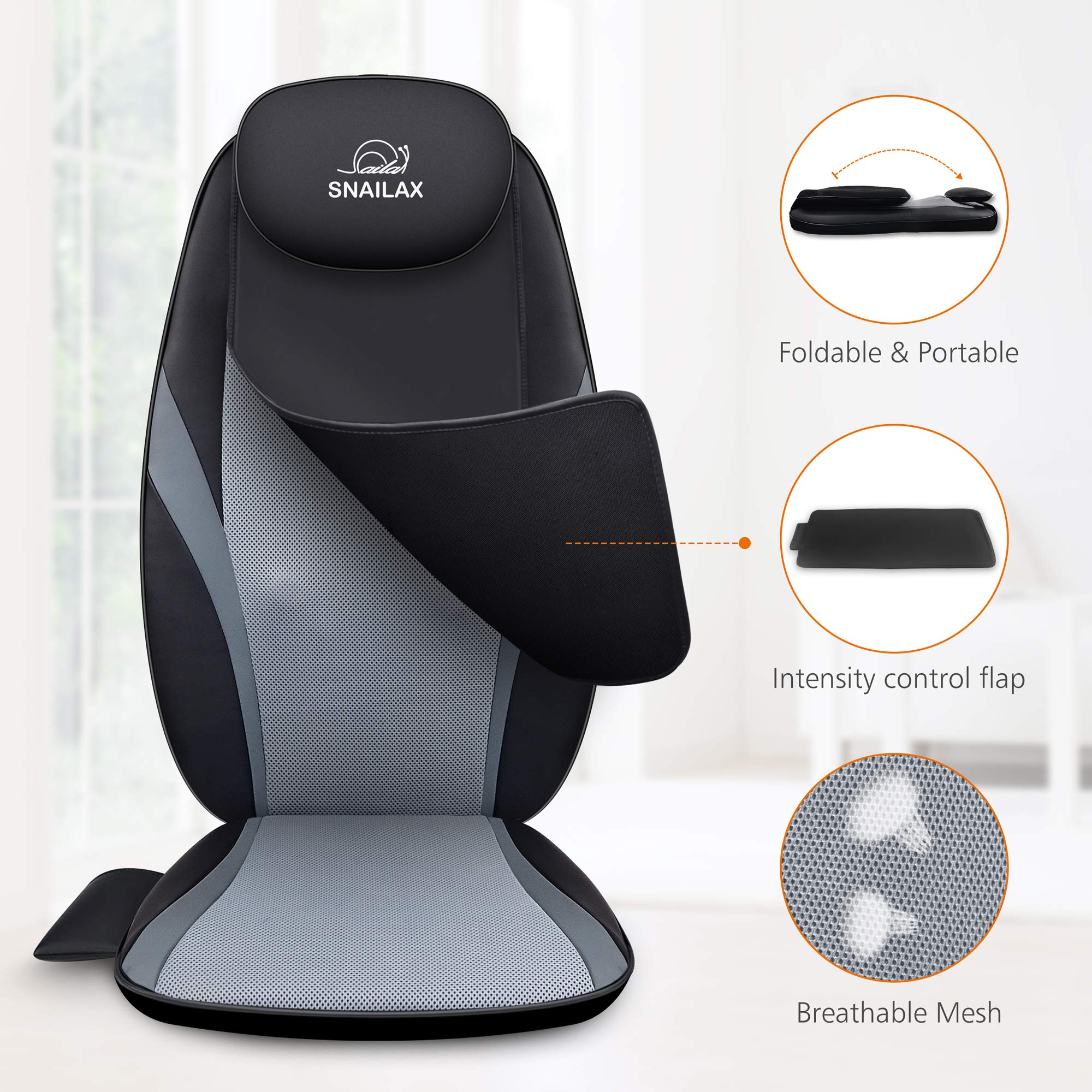 Shiatsu Massage Cushion with Heat Massage Chair Pad Kneading Back Massager for Home Office Seat use