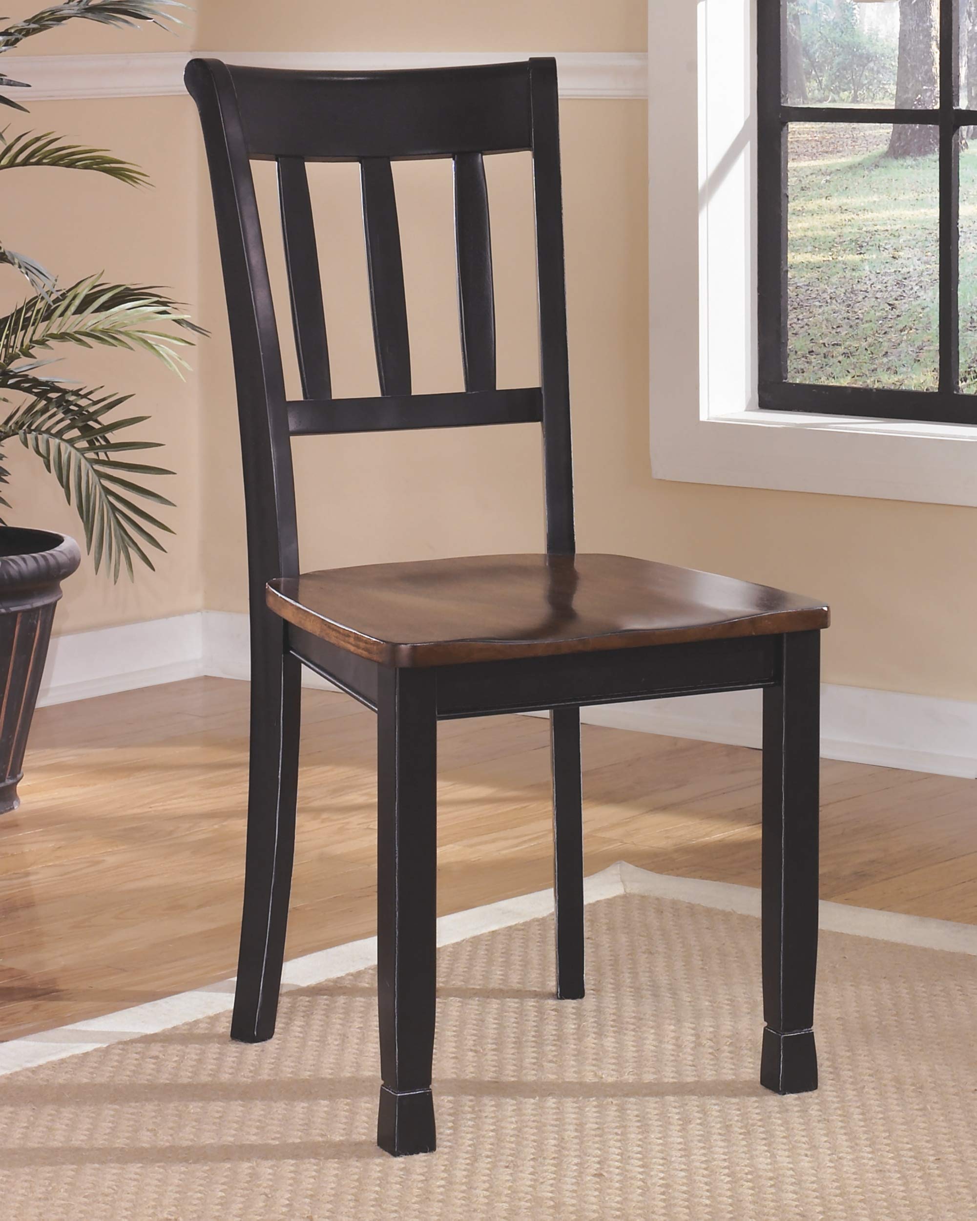 Owingsville Modern Farmhouse Dining Room Side Chair, 2 Count, Black and Brown