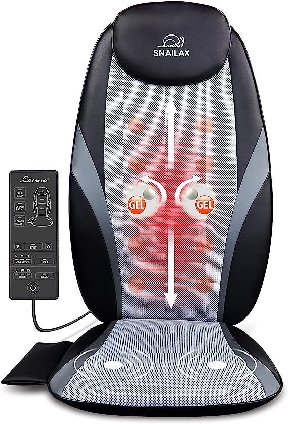 Shiatsu Massage Cushion with Heat Massage Chair Pad Kneading Back Massager for Home Office Seat use