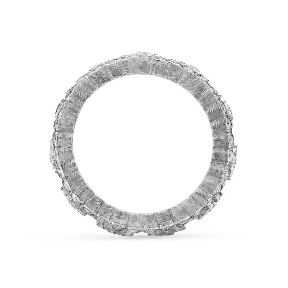 18k White Gold Diamond Tulle Ghirlanda Band