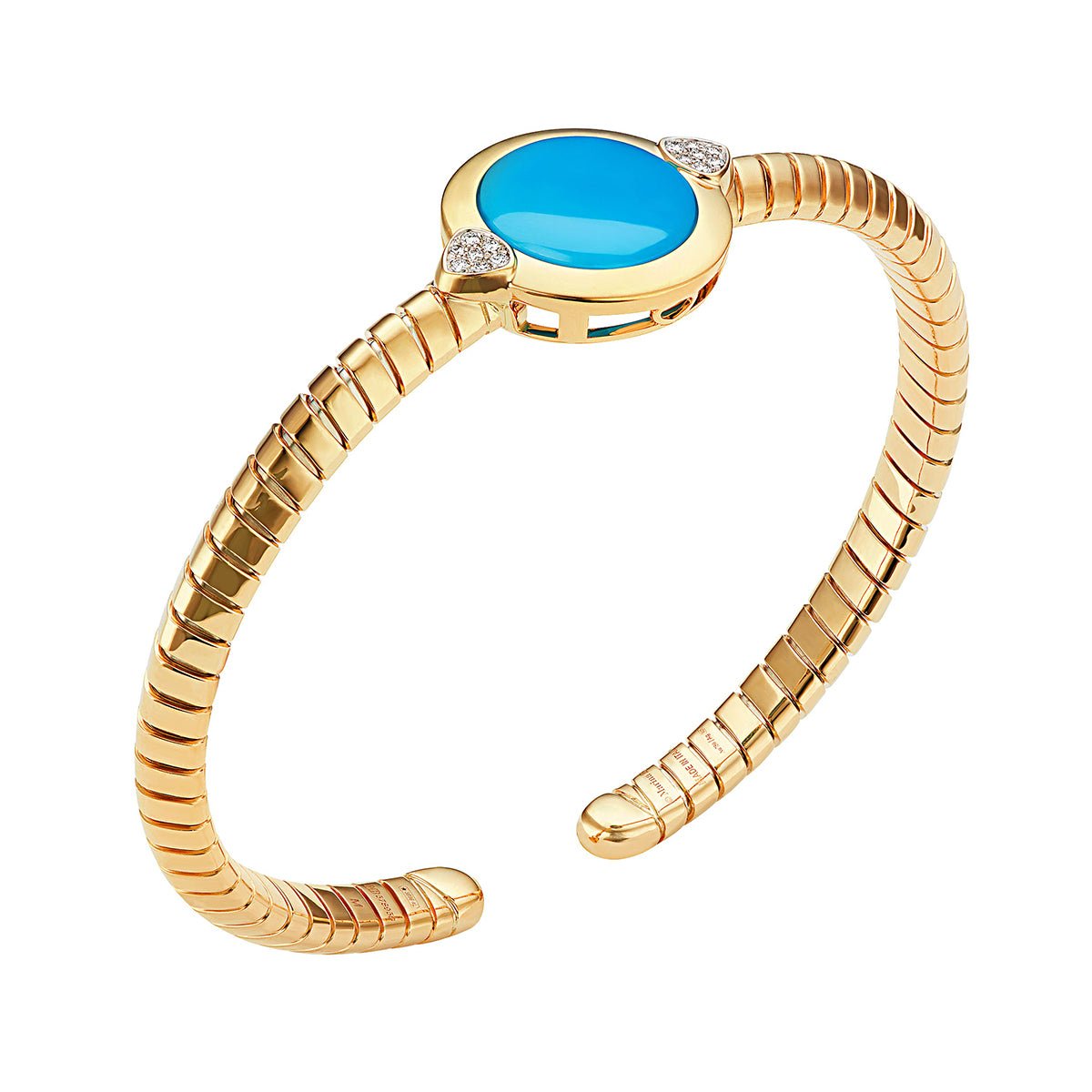 18k Yellow Gold Turquoise Soleil Bangle