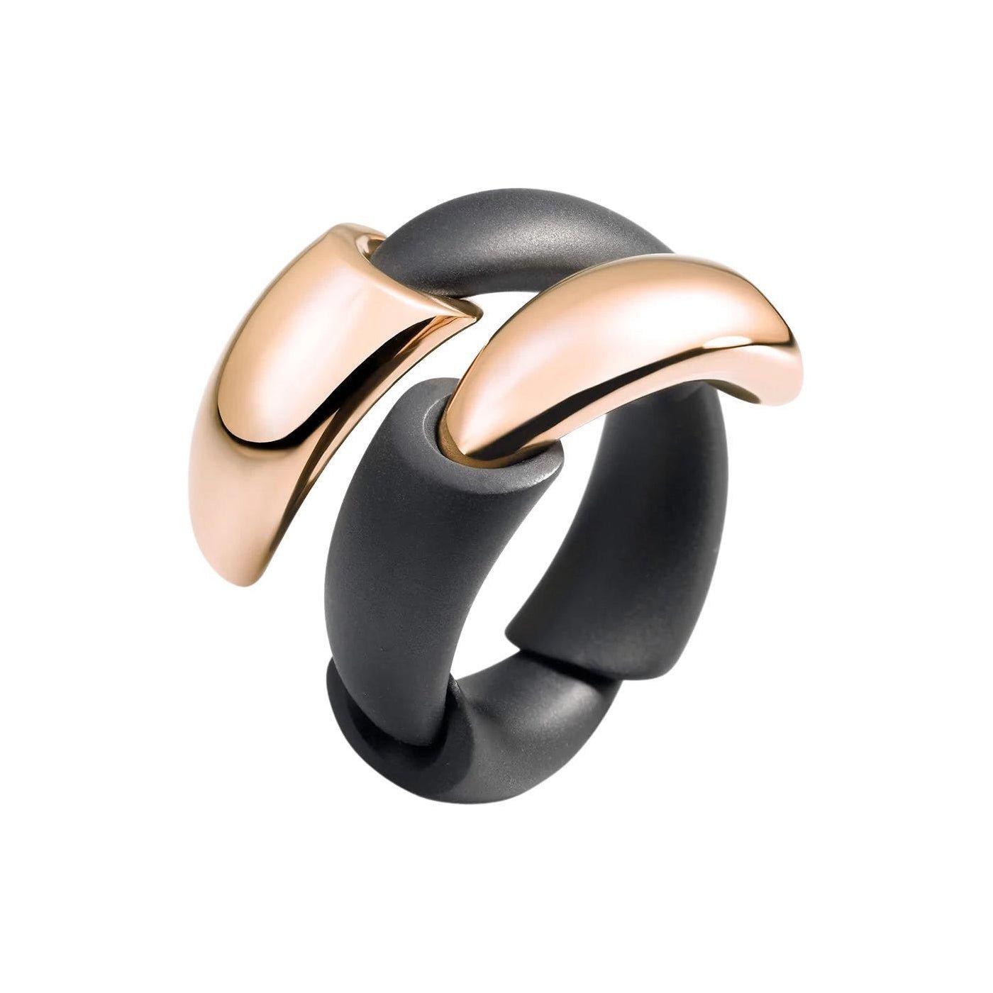 18k Rose Gold Titanium Calla Whip Ring