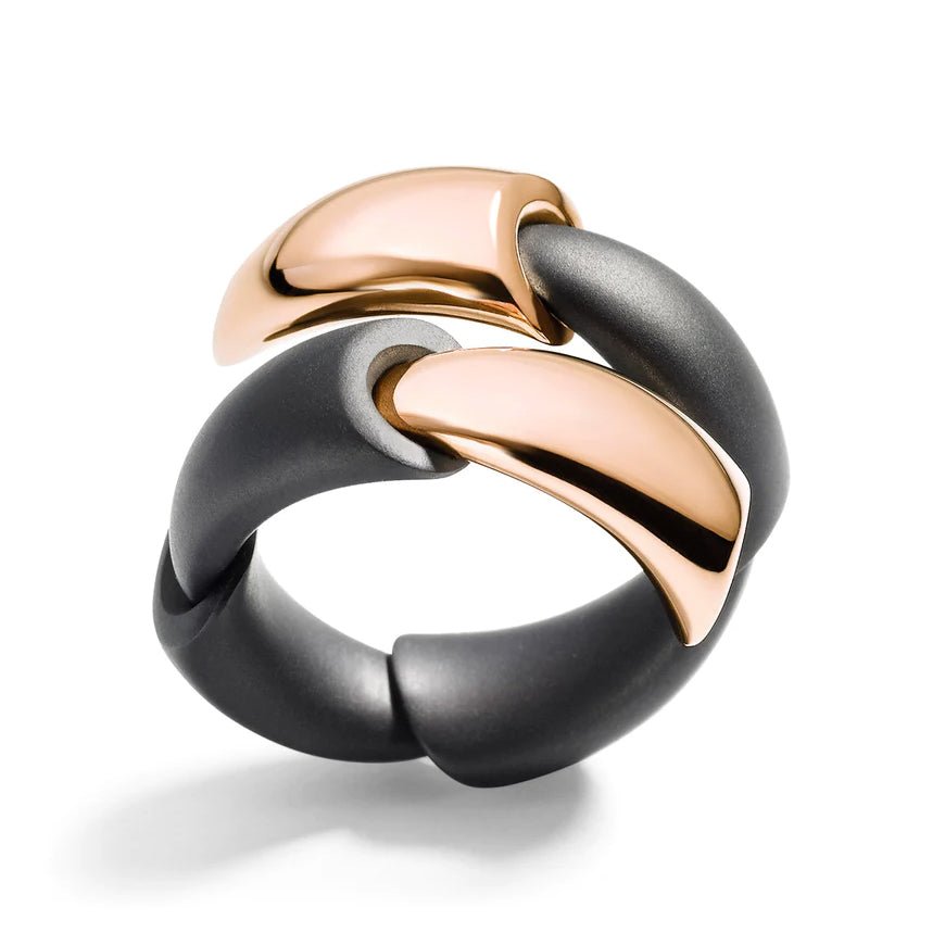 18k Rose Gold Titanium Calla Whip Ring