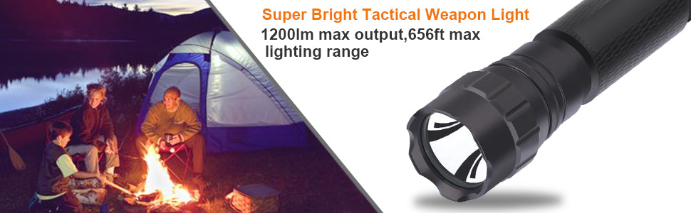 Feyachi FL11-MB Tactical Flashlight - 1200 Lumen Picatinny Mount