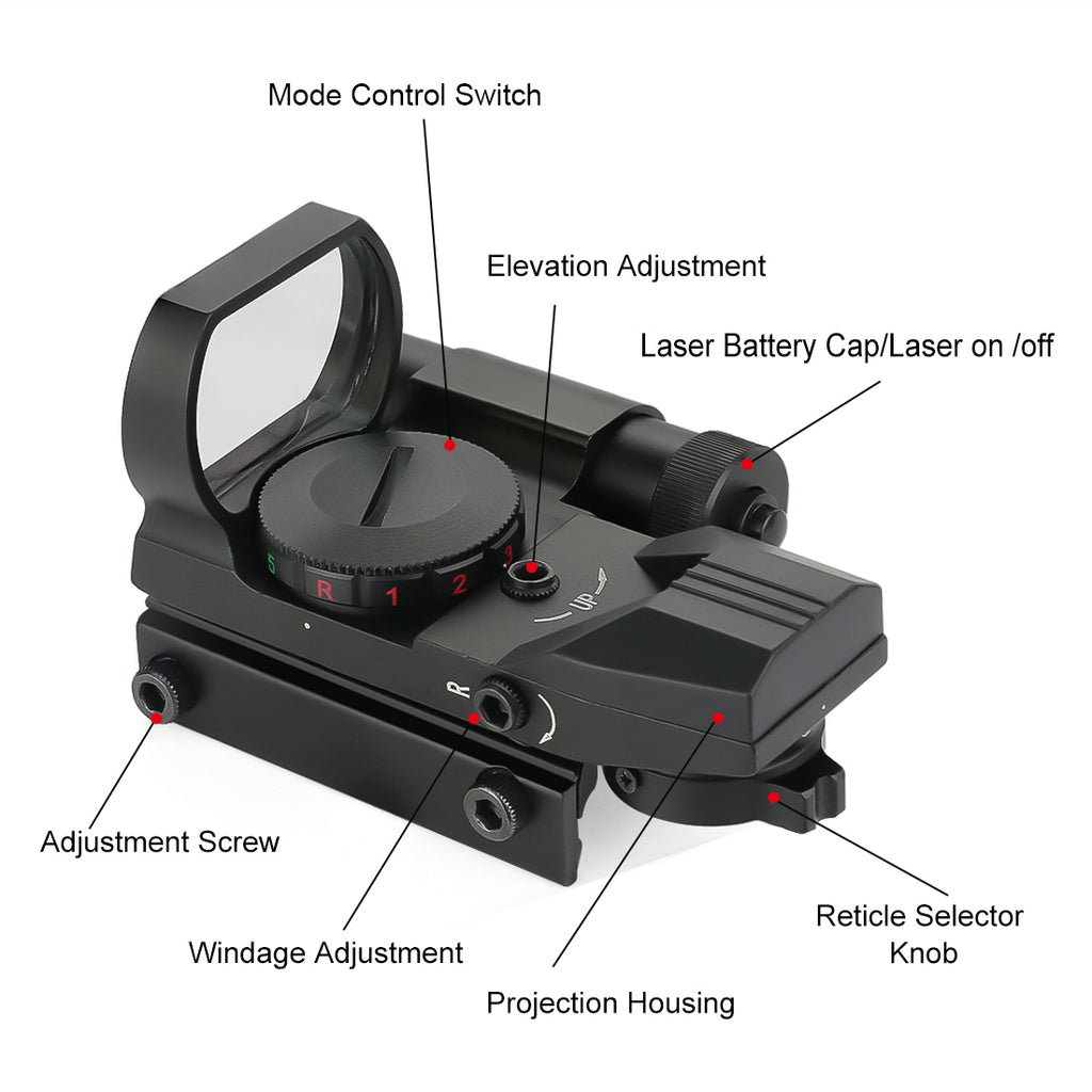 Feyachi RSL-18 Reflex Sight with Laser - 4 Reticle Integrated Laser