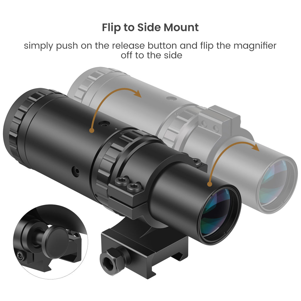 Multiple Reticle System Red Dot Sight & Magnifier Built-in Flip Mount Combo 5X Red Dot Magnifier with RS-30 Reflex Sight Combo Kit Feyachi M37 1.5X 