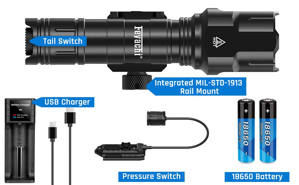 Feyachi WL25 Tactical Flashlight - Professional 1200 Lumen