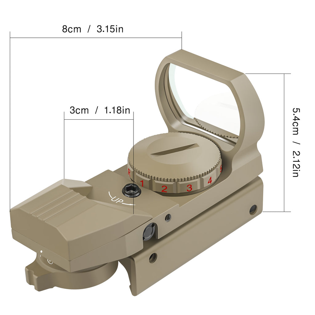 Feyachi RS-71 Reflex Sight - Tan Red/Green Dot 4 Reticles