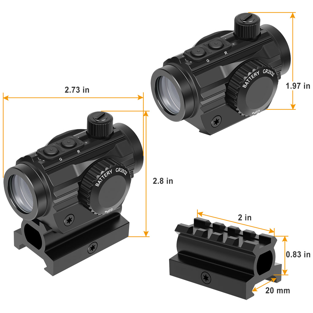 Feyachi RDS-36 Red & Green Dot Sight - Micro Reflex with Riser