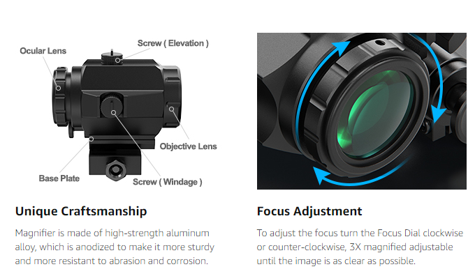 Feyachi M40&RS-30 Red Dot & Magnifier Combo - Reflex Sight Kit