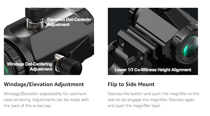 Feyachi M40&RS-30 Red Dot & Magnifier Combo - Reflex Sight Kit
