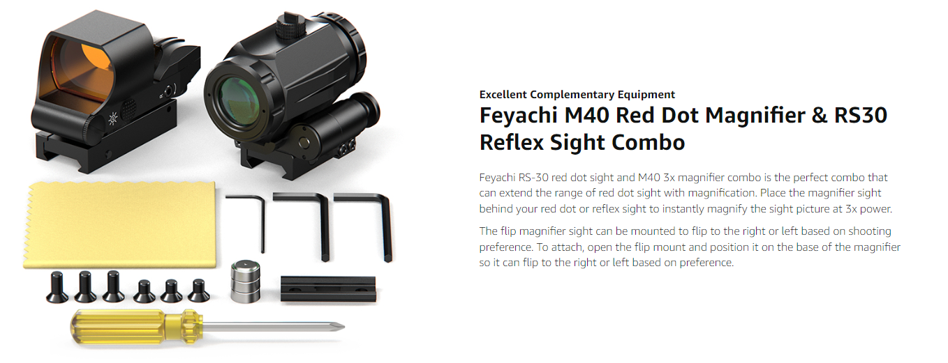 Feyachi M40&RS-30 Red Dot & Magnifier Combo - Reflex Sight Kit