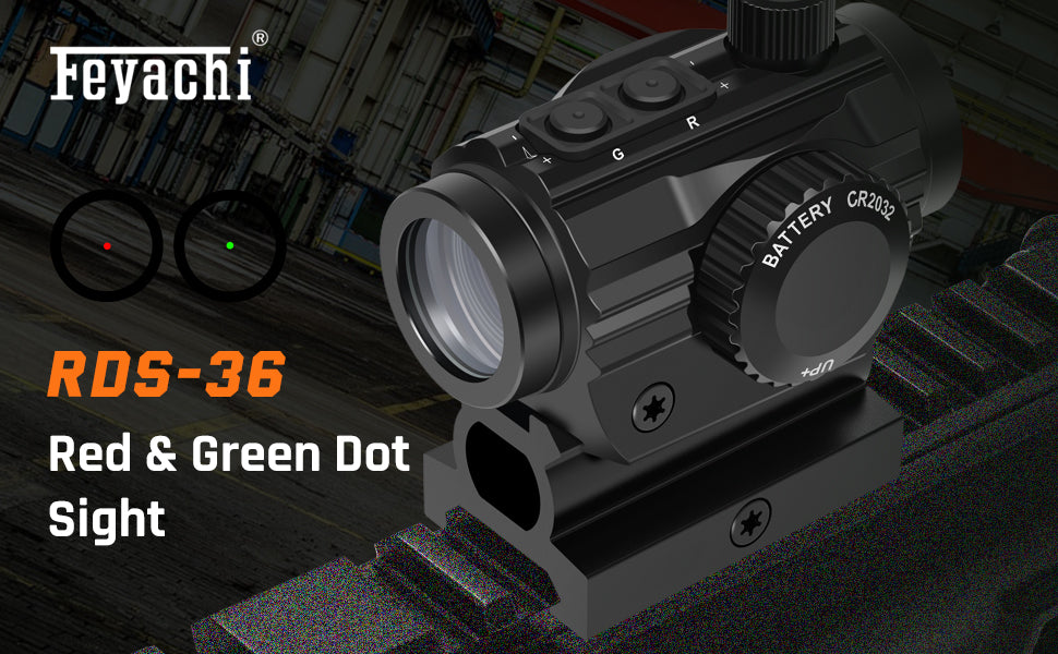 Feyachi RDS-36 Red & Green Dot Sight - Micro Reflex with Riser