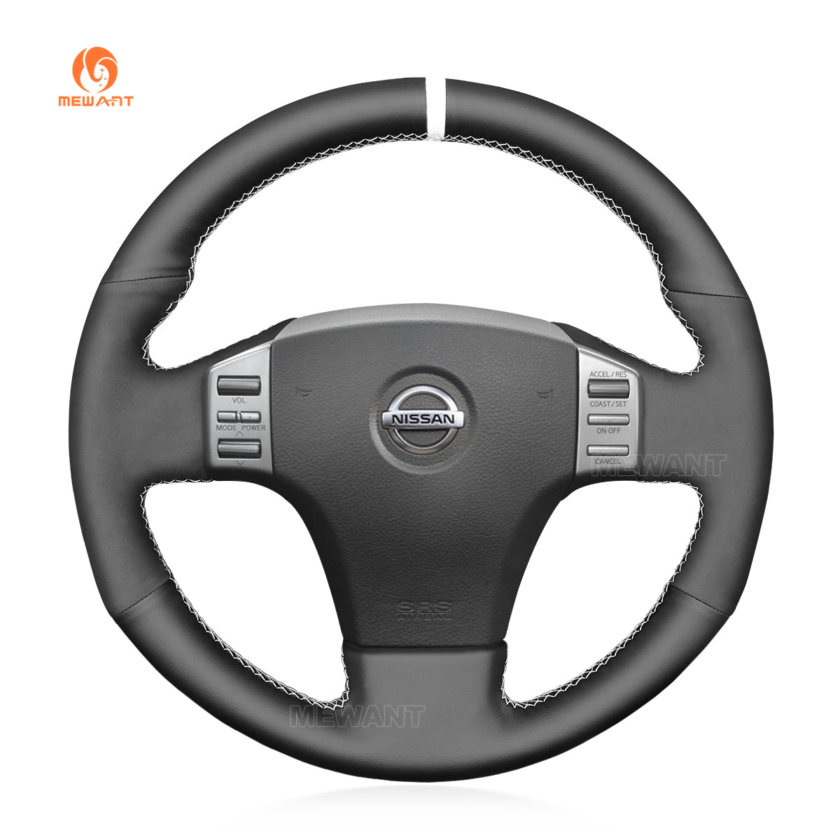 MEWANT Carbon Fiber Suede Car Steering Wheel Cover for Infiniti G35 2003-2006 / for Nissan Skyline V35 2003-2006