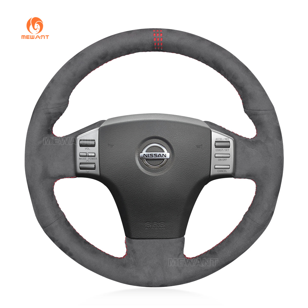 MEWANT Carbon Fiber Suede Car Steering Wheel Cover for Infiniti G35 2003-2006 / for Nissan Skyline V35 2003-2006