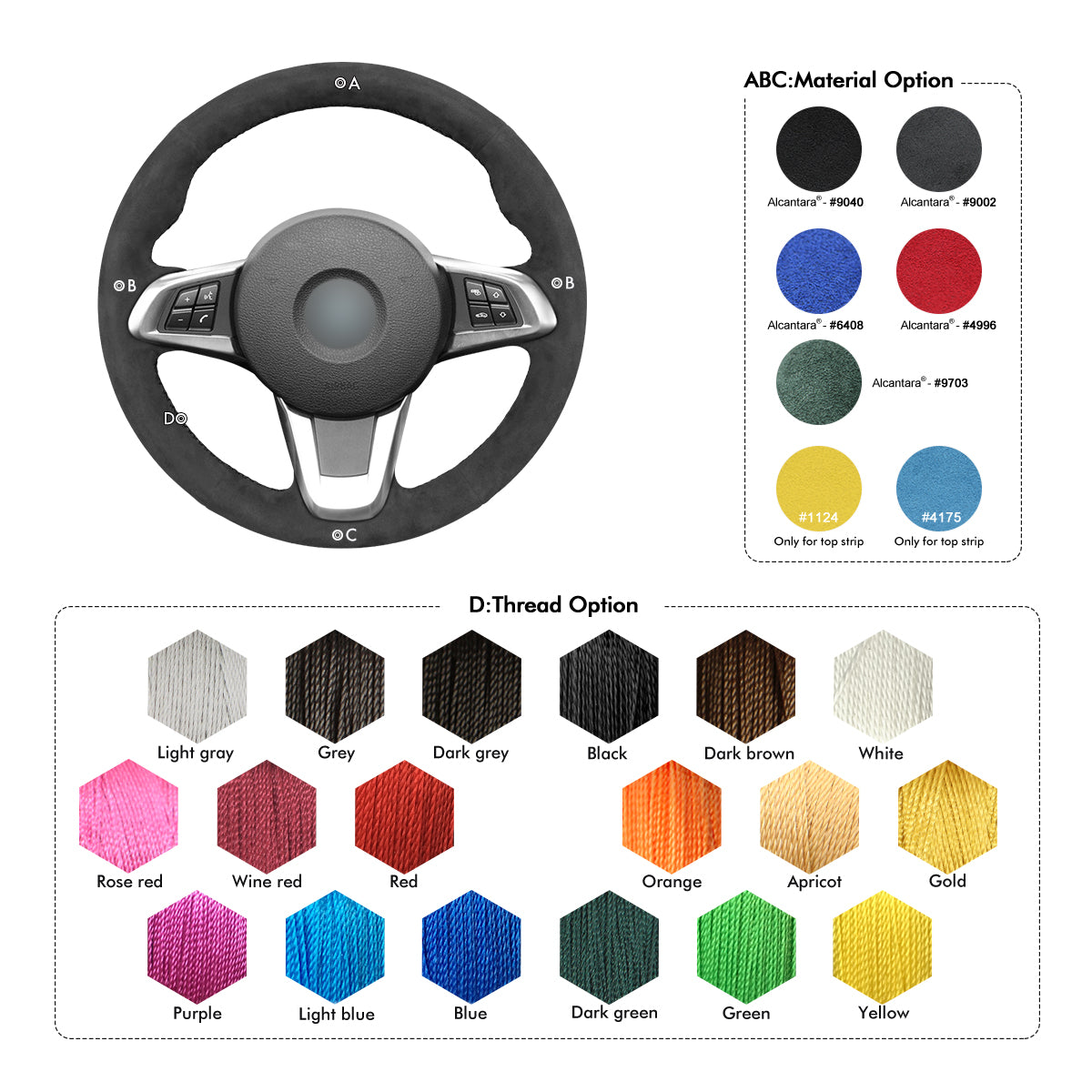 MEWANT Leather Suede Car Steering Wheel Cover for BMW Z4 E89 2009-2016