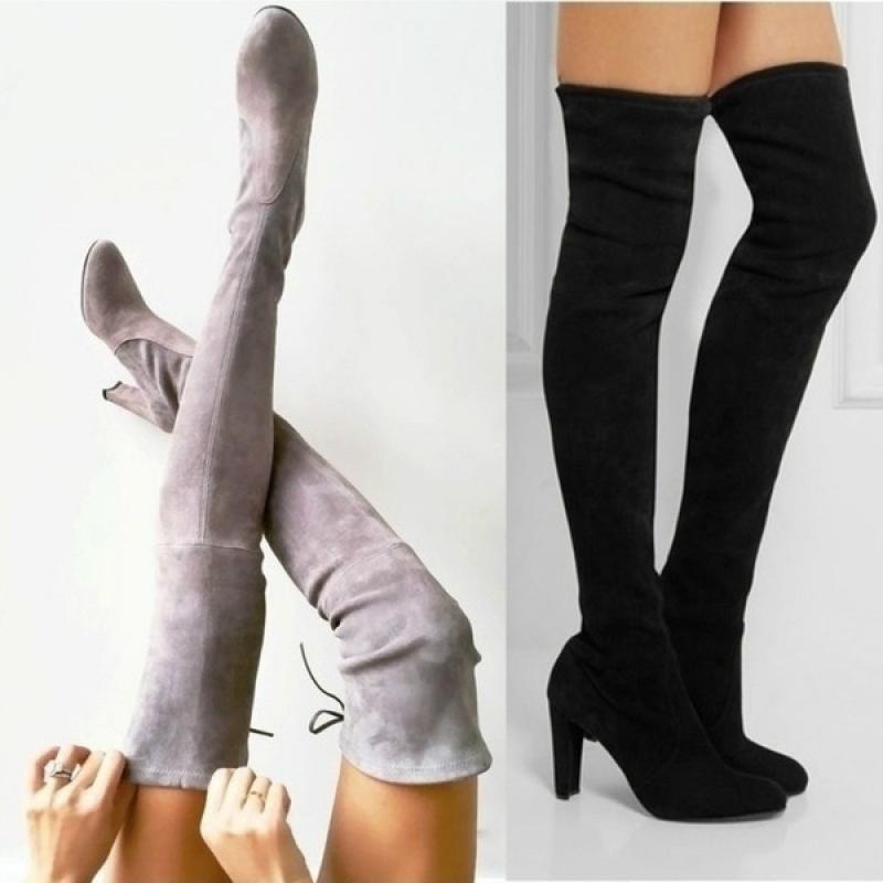 Black Knee High Boots For Women Shoes High Heel Long Boots