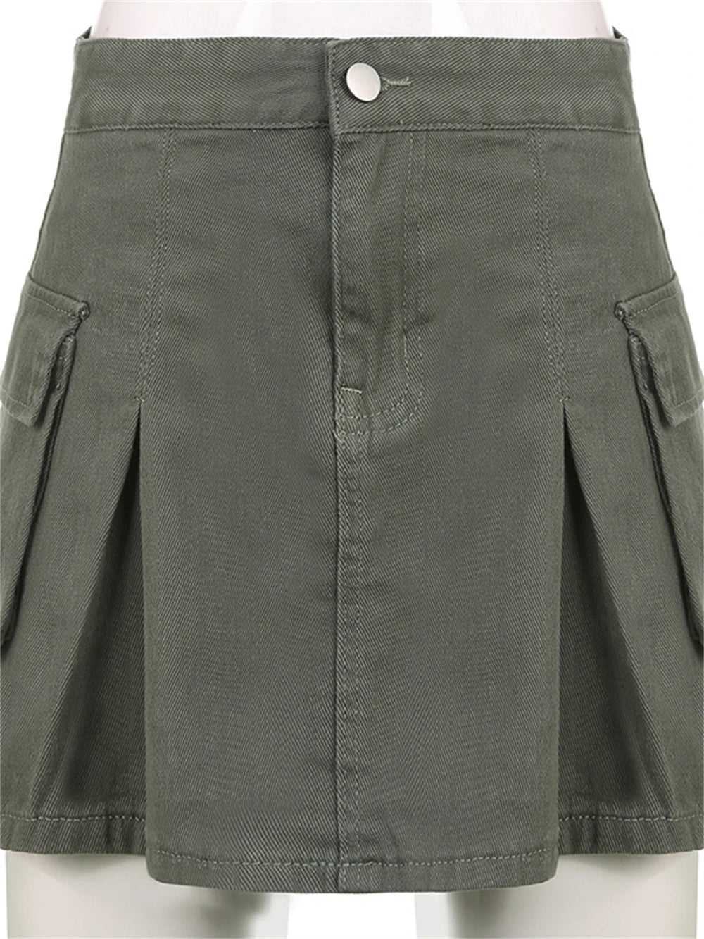 Women Y2k Solid Denim Mini Skirt Street Style Vintage Fashion Cargo Jeans Skirts A-line Female High Waist Summer Slim Streetwear