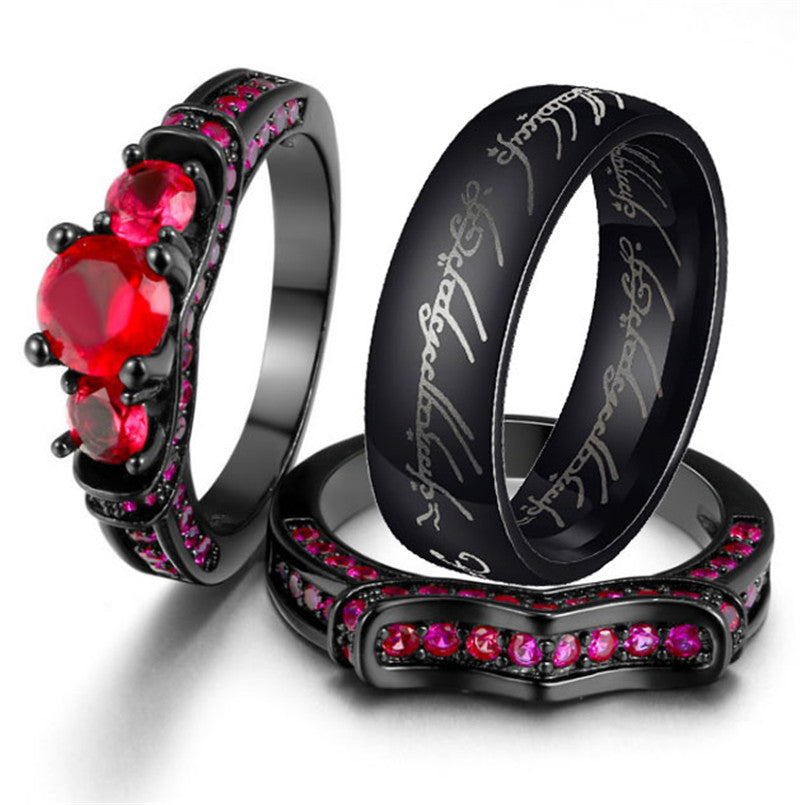 Popular black gold ring