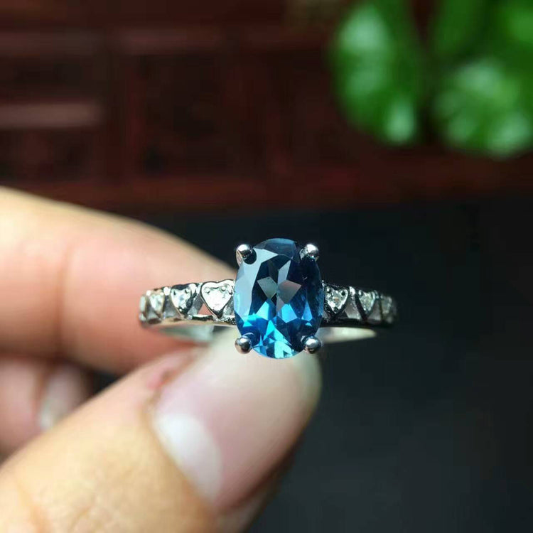 Sapphire ring and inlaid ring