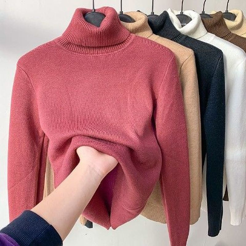 Winter Solid Turtleneck Fleece Casual / Classic Warm& Soft!