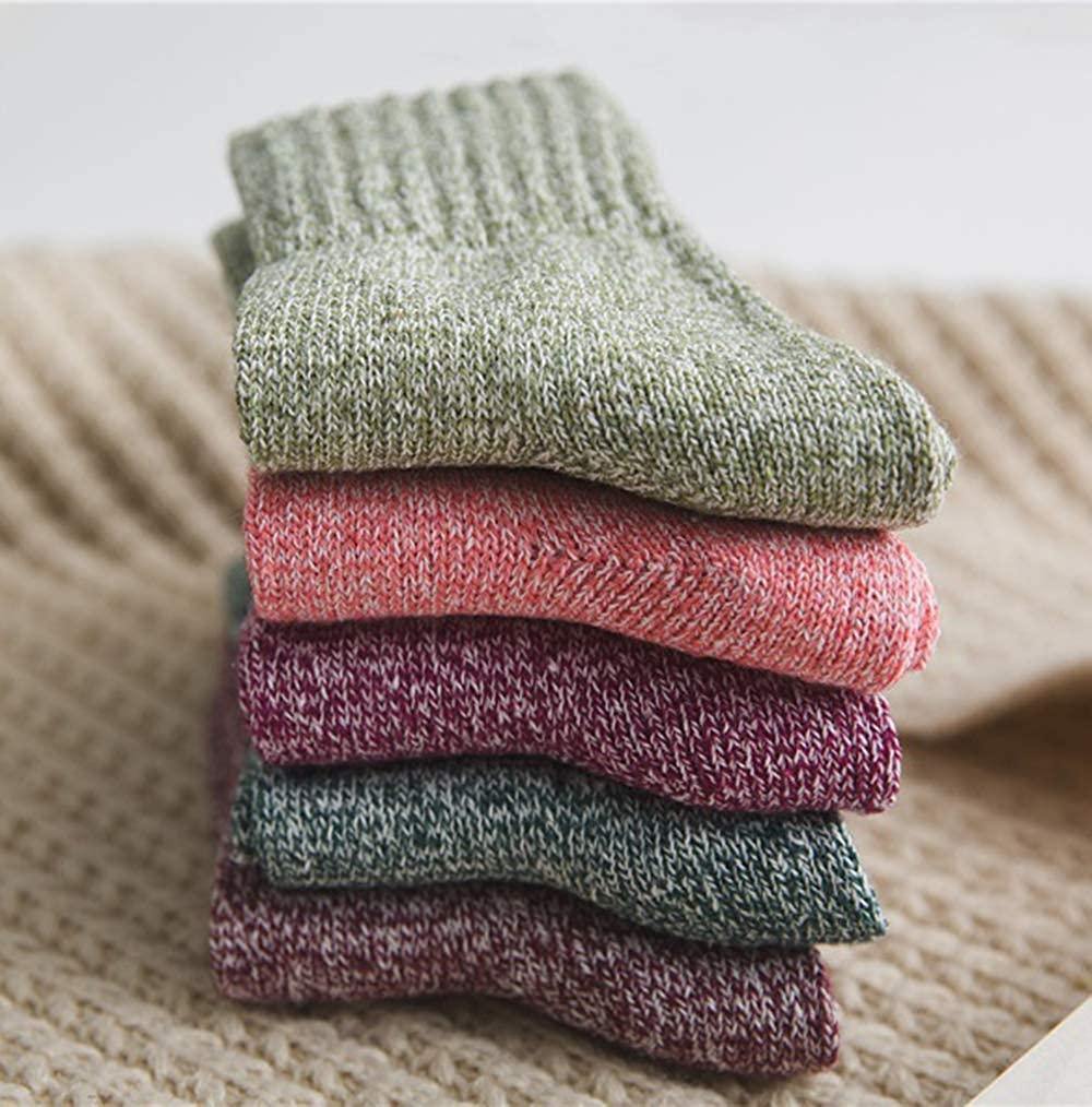 10 Pairs Womens Winter Wool Knit Socks - Soft Warm Cozy Thick Vintage Casual Crew Socks Gifts