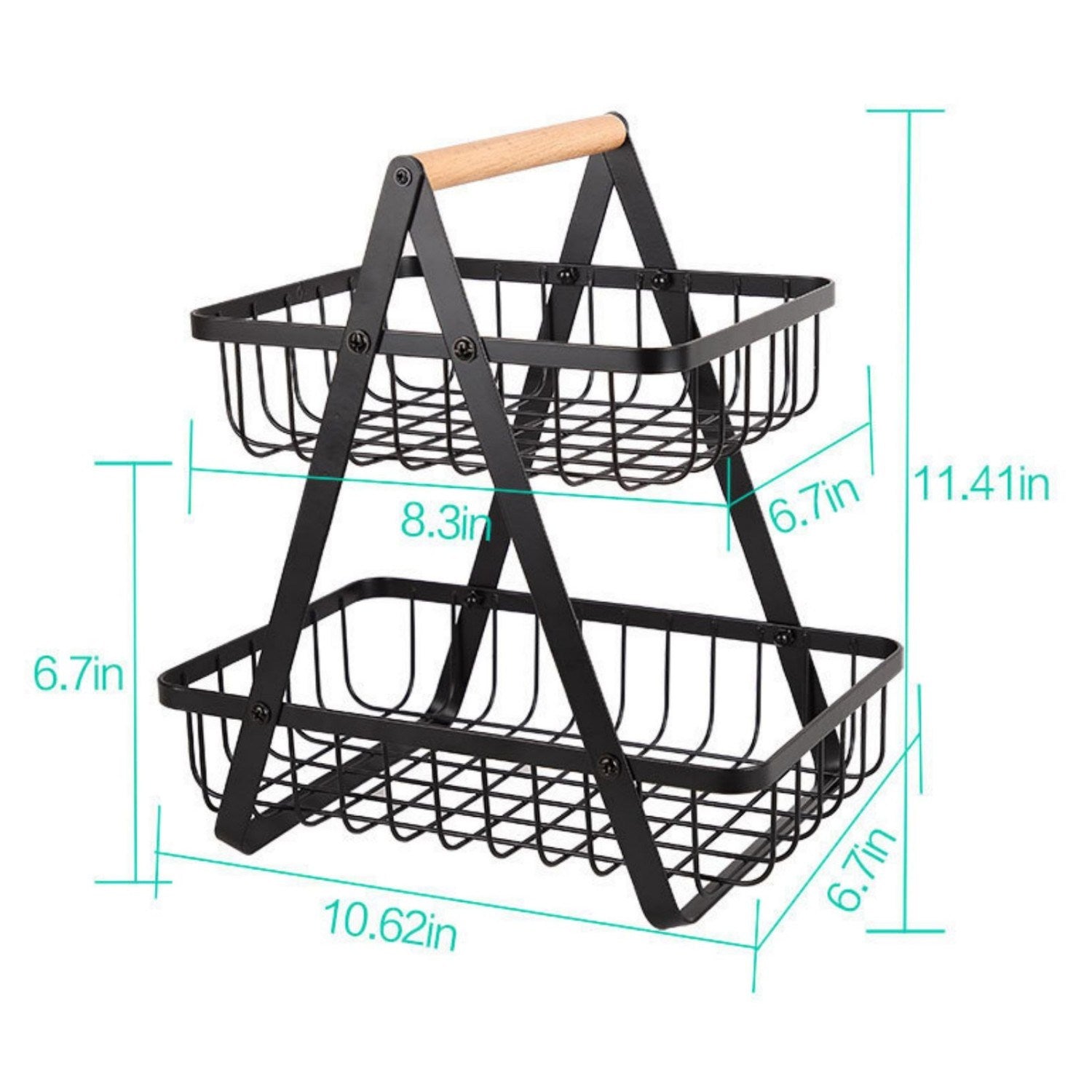 2 Tier Fruit Basket Countertop / Fruit Vegetable Basket Bowl