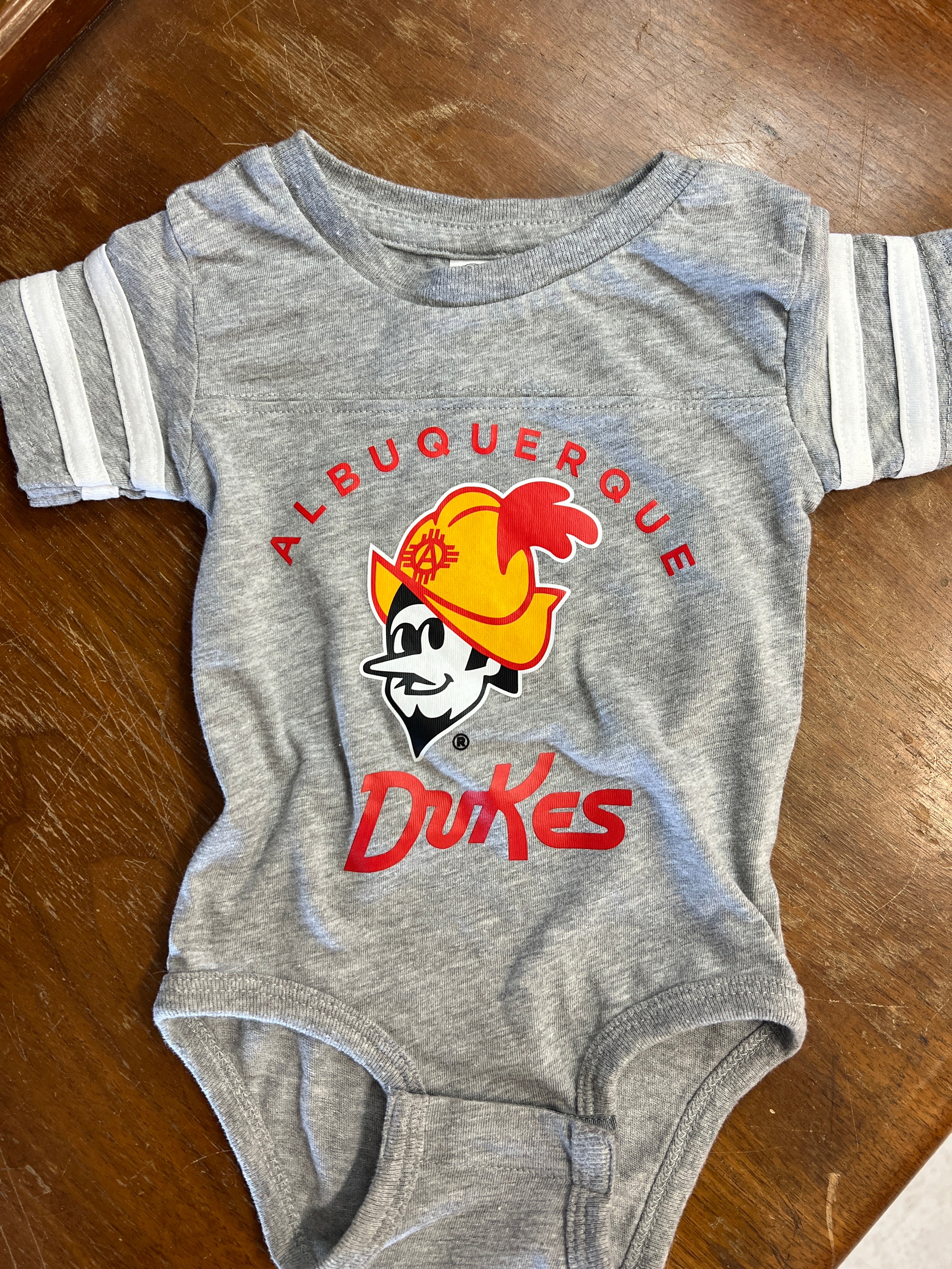 Albuquerque Dukes Toddler Athletic Gray Onesie