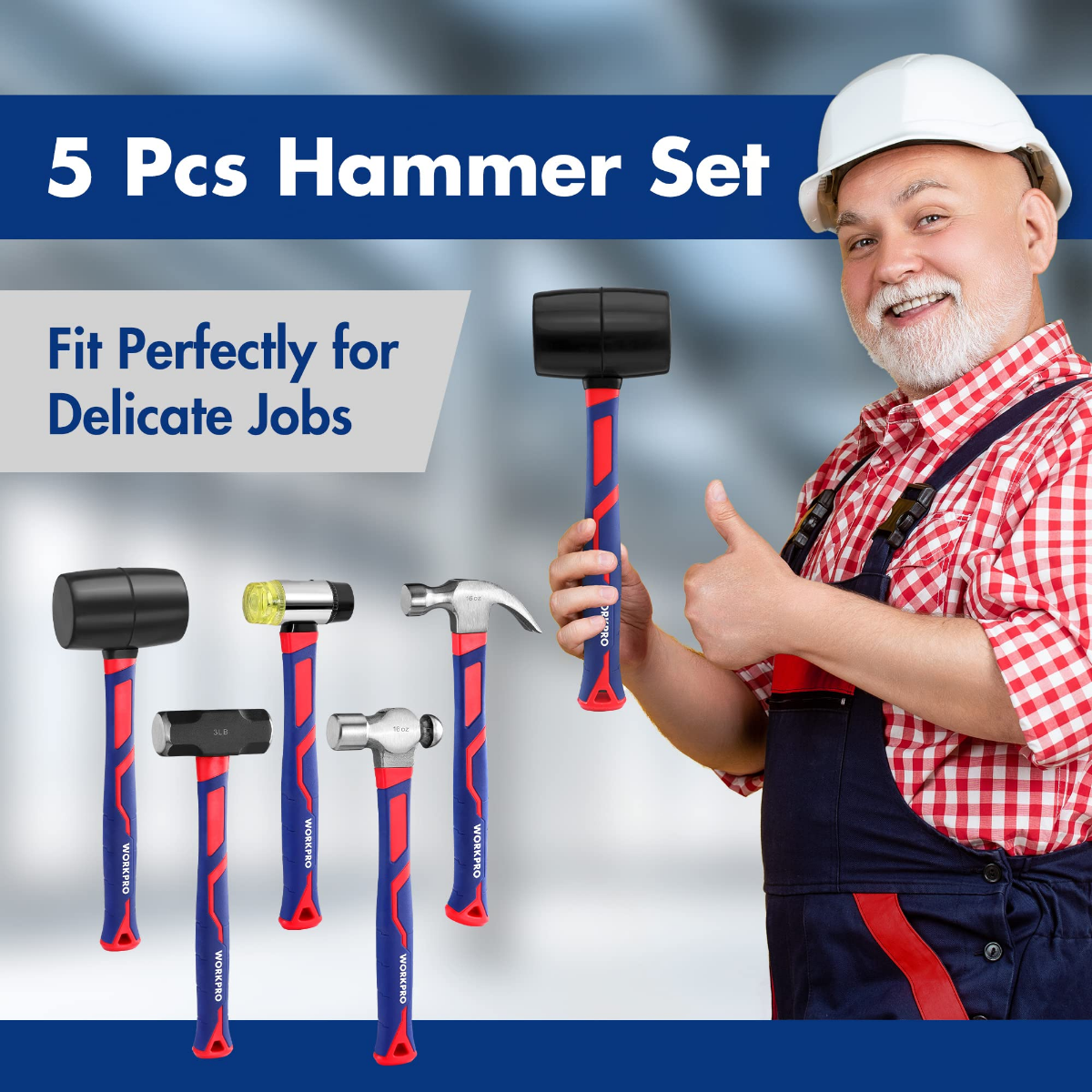 WORKPRO 5 Pcs Hammer Set
