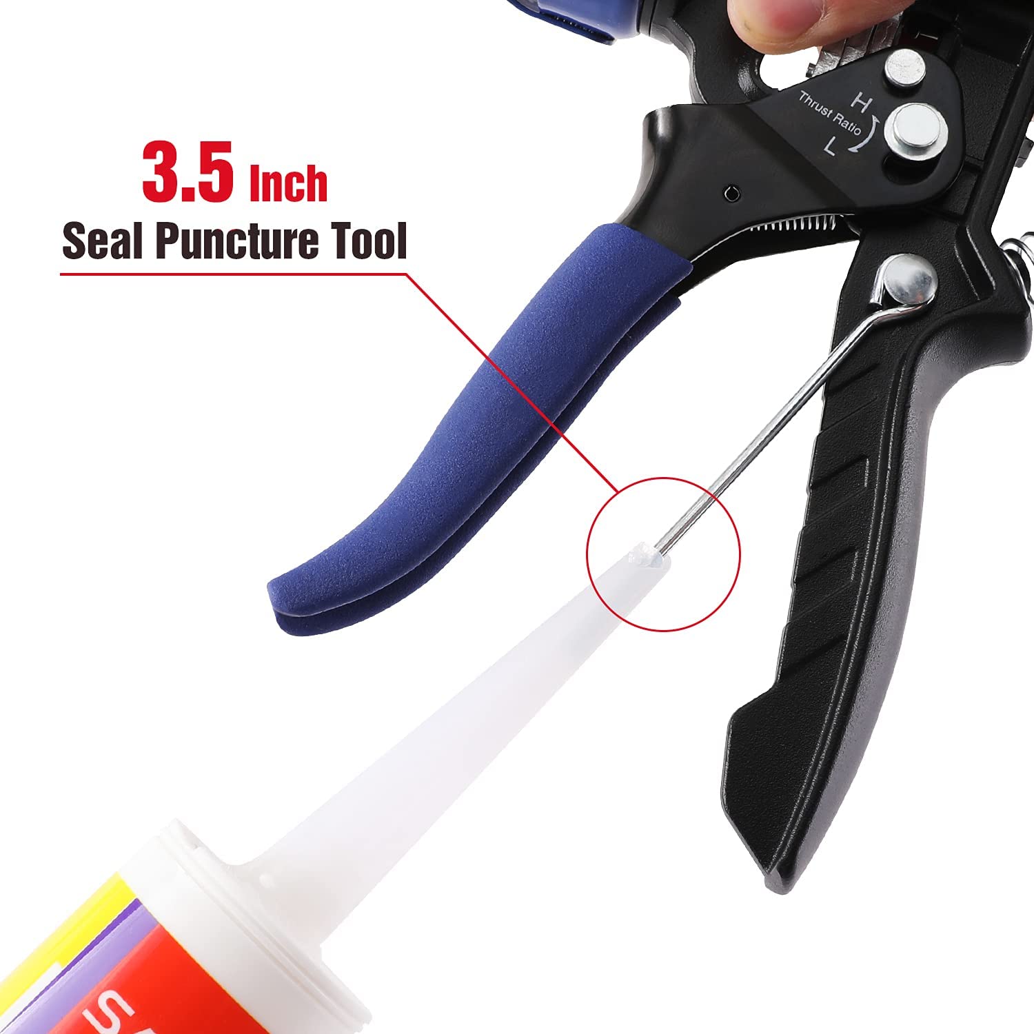 WORKPRO Adjustable Thrust Ratio Caulking Gun for Standard Caulk tubes