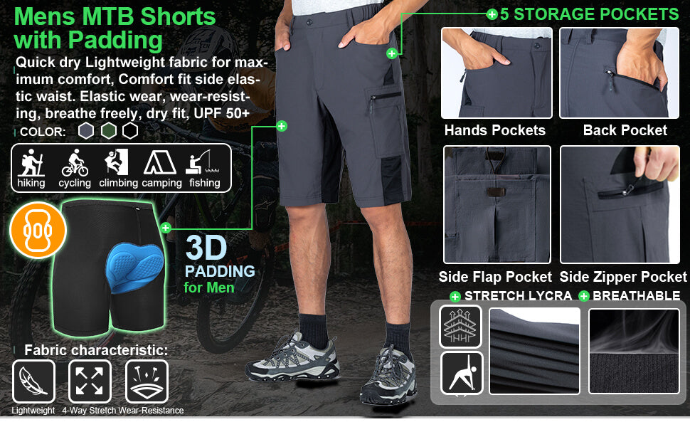 Men's MTB Shorts 013 with Padded EBC