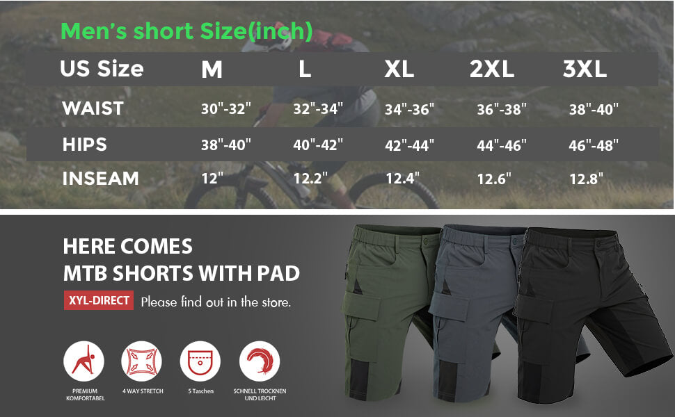 Men's MTB Shorts 013 with Padded EBC