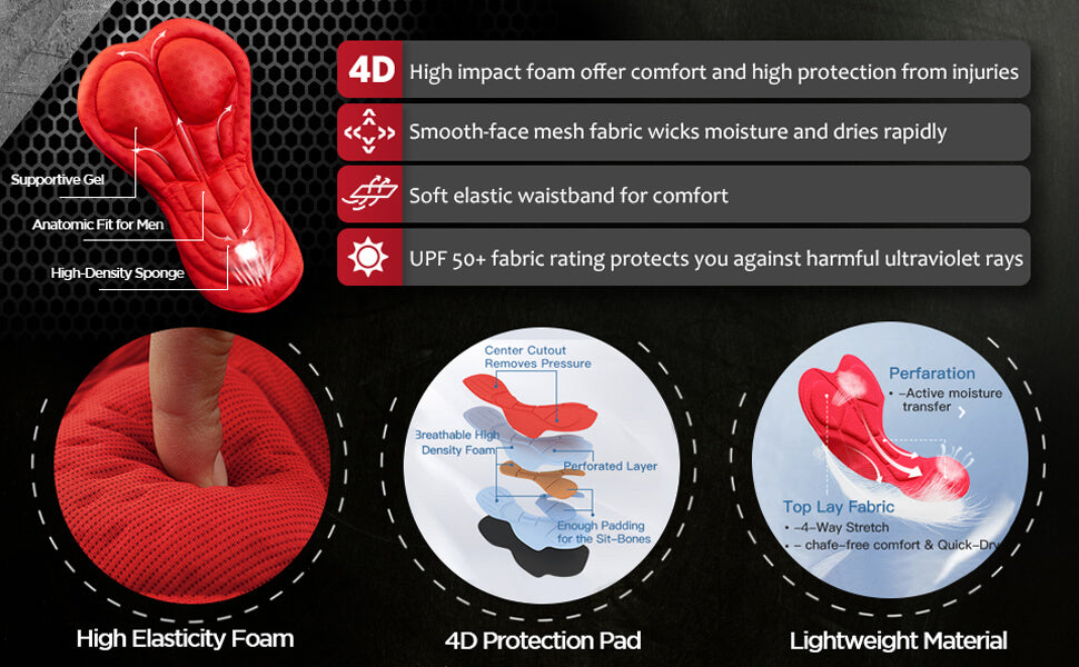 Men's Quick-Dry Padded Cycling Shorts 04