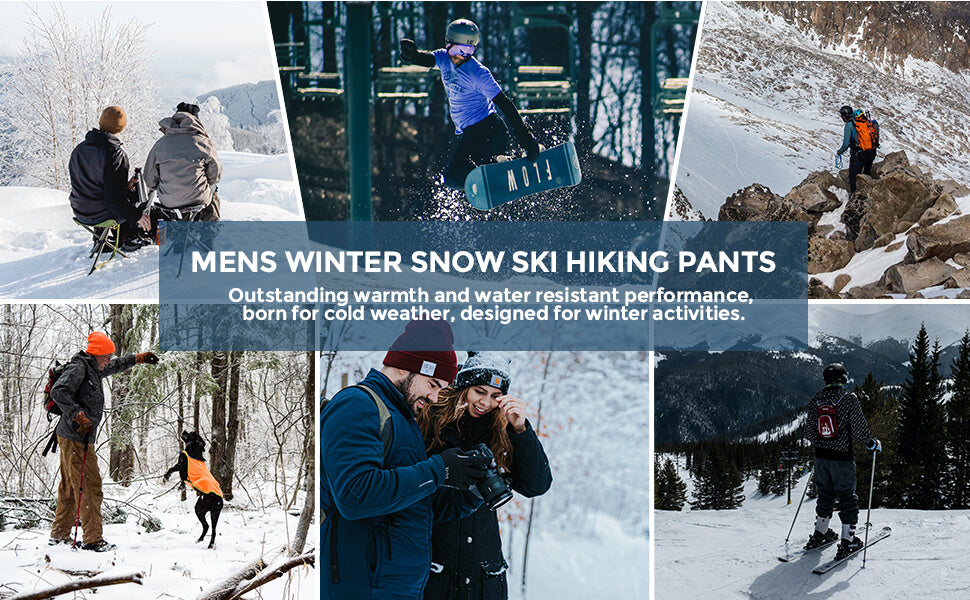 Men's Winter Fleece Lined Snow Ski Hiking Pants