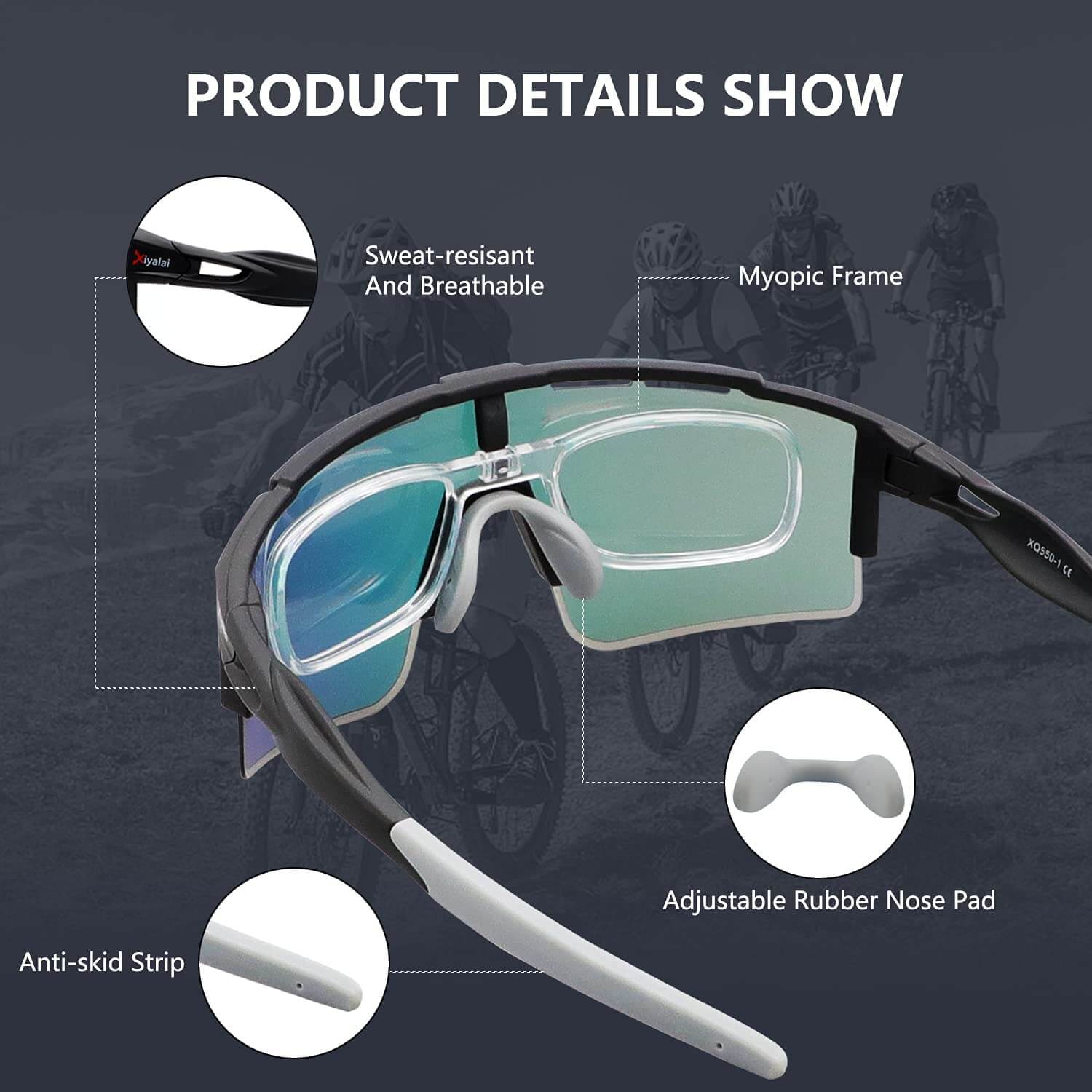 Polarized Cycling Sunglasses Sports Glasses for Men Women 04