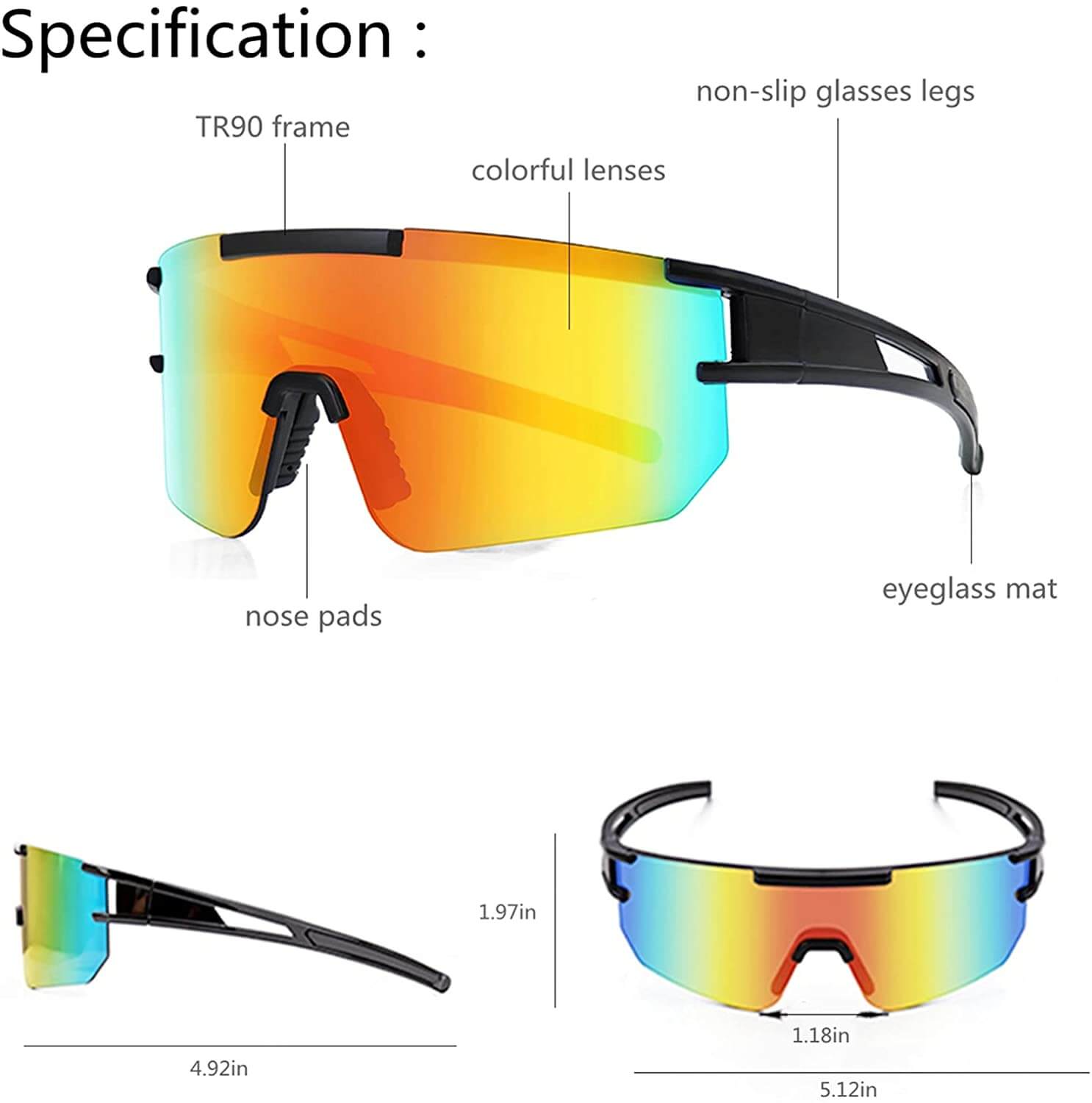 Polarized Sunglasses for Man and Women, Sun Glasses UV Protection for Cycling, Fishing, Running, Outdoor Sports